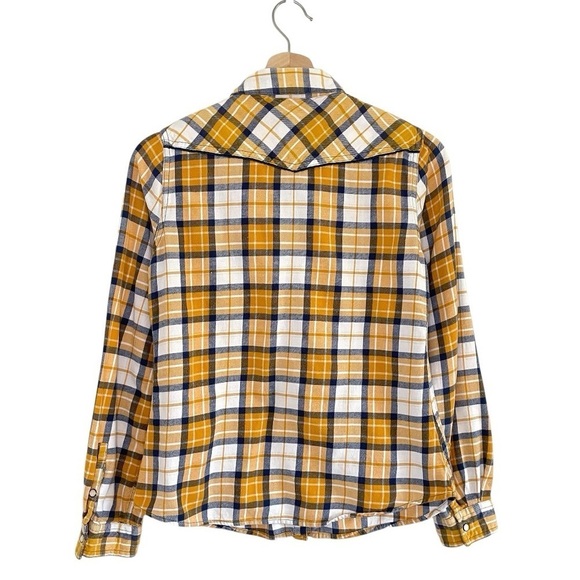 Mossimo Supply Co. Yellow Plaid Flannel Long Sleeve Button Front Shirt Small - Picture 2 of 7
